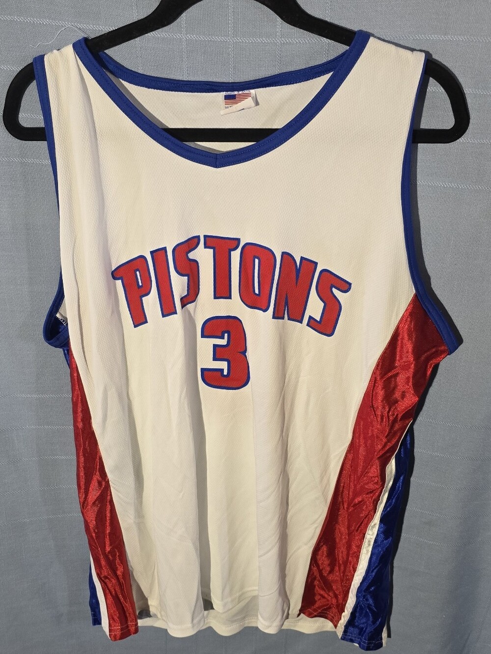 Pistons #3 Rodney Stuckey White & Red Basketball Jersey